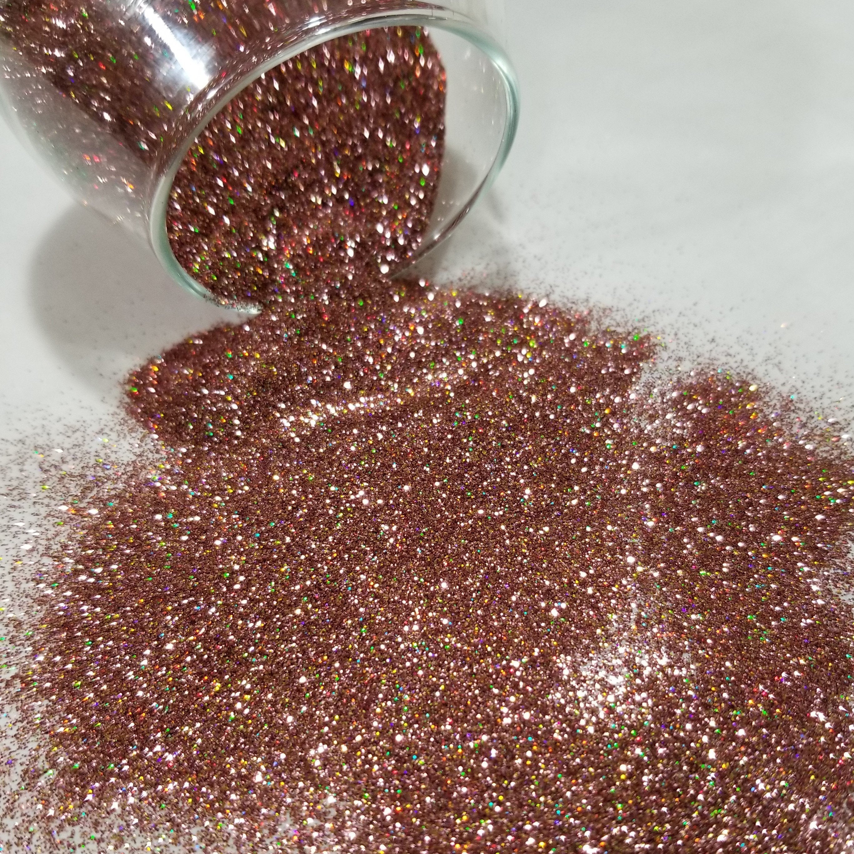 .008 Ultra Premium Ultra Fine Polyester Glitter 1/128" - Holographic Rose Gold II